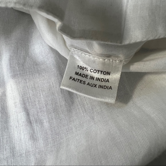 MISA LA Selena off shoulder peasant boho white top w blue embroidery/S - Picture 6 of 10